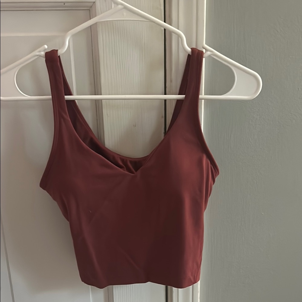 lululemon athletica Red Sleeveless Fitted Crop Tank Top